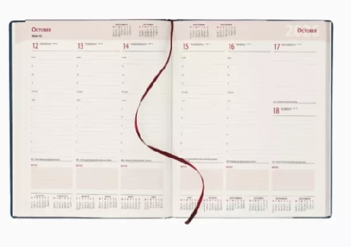 Foil Blocked Deluxe Desk Diaries 2026  Cream Paper Padded Cover